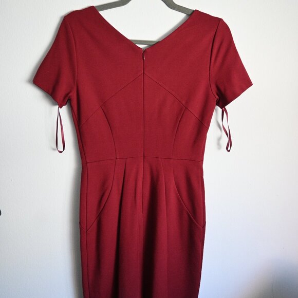 Brooks Brothers V-Neck Suiting Dress – Red – Size 4 - Picture 2 of 13